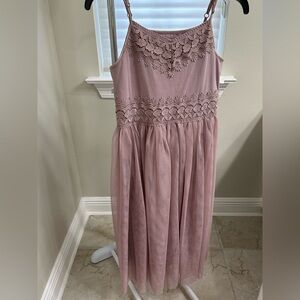 Dark Rose Lace Sleeveless Dress, girls size 14. New